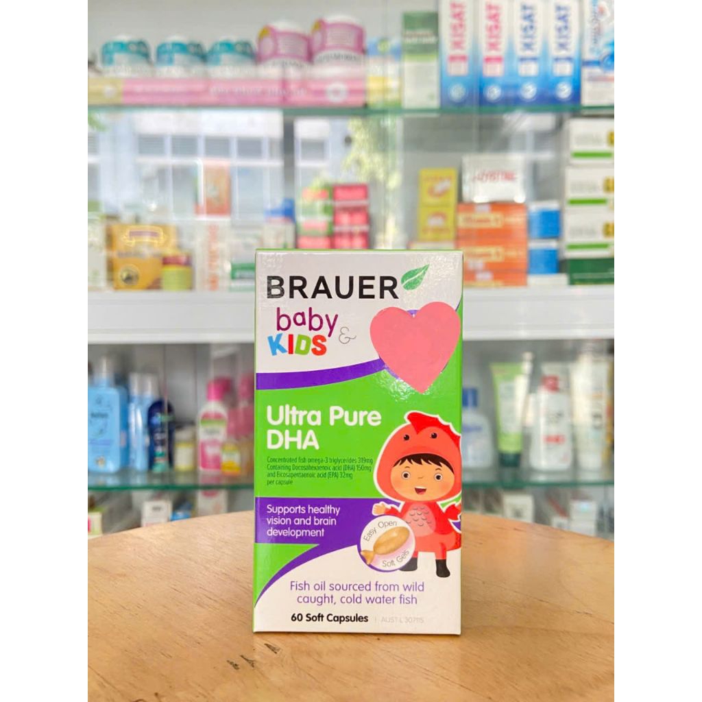 Viên Uống Bổ Sung Brauer Baby & Kids Ultra Pure DHA (7+ months) 60 Viên Maxwell