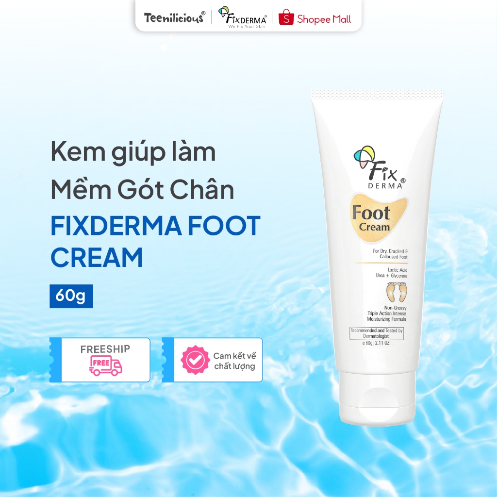 [Fixderma] Kem Mềm Gót Chân, Giảm Nứt Nẻ Gót Chân, Thấm Thấu Nhanh Fixderma Foot Cream 60g