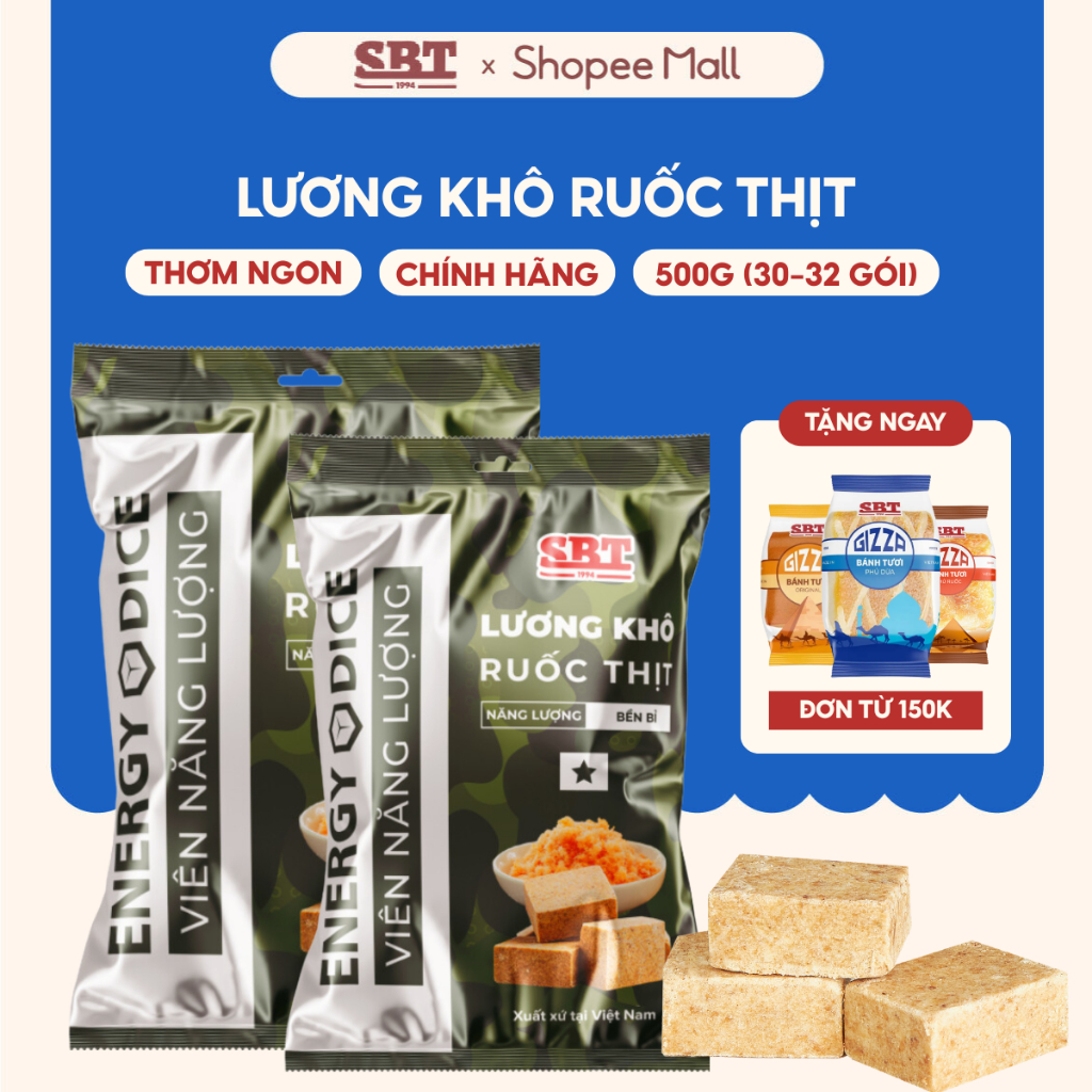 Lương Khô SBT Vị Ruốc Thịt Loại 500g Bổ Sung Năng Lượng Nhanh Chóng - Lương Khô Chính Hãng SBT