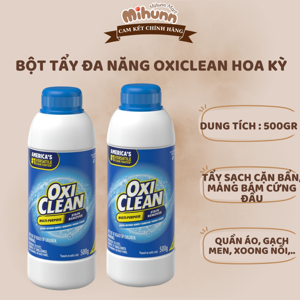 Bột tẩy đa năng OXI CLEAN giúp trắng quần áo và khử mùi 500g - MIHUN MART
