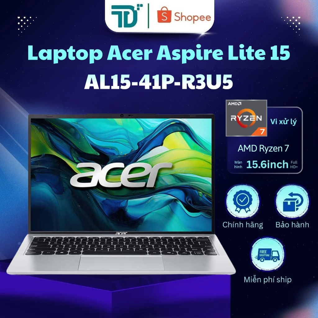 Laptop Acer Aspire Lite 15 AL15-41P-R3U5 R7-5700U/16GB/512GB - Laptop 99%