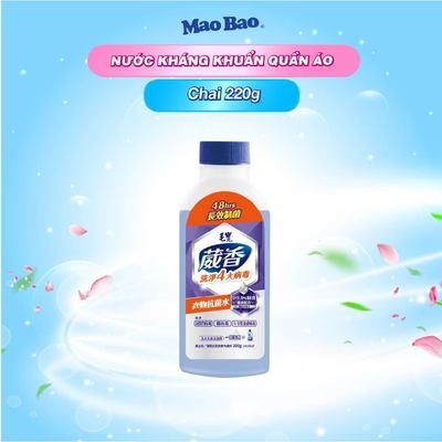 Nước Kháng Khuẩn Quần Áo Mao Bao Weixiang 220g, Chuyên Dùng Khử Mùi Ẩm Mốc và Mùi Hôi