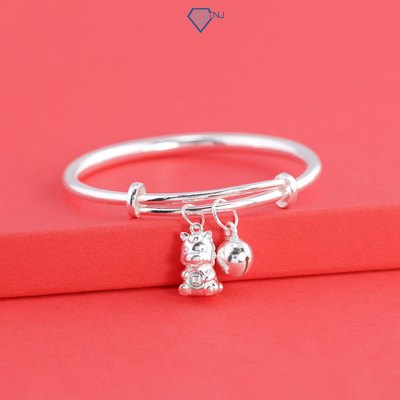 Lắc bạc cho bé khắc charm bạc hình ngựa dễ thương có chuông LTT0228 - Trang Sức TNJ