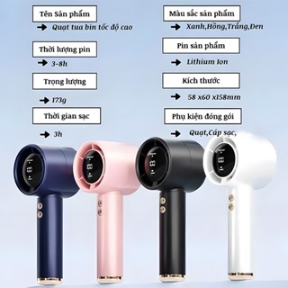 Quạt cầm tay N68 5000mAh gió mạnh 100 tốc độ, màn hình LED tiện lợi