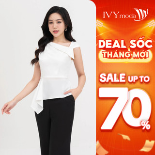 Áo sơ mi Peplum nữ vai kiểu IVY moda MS 16B9705