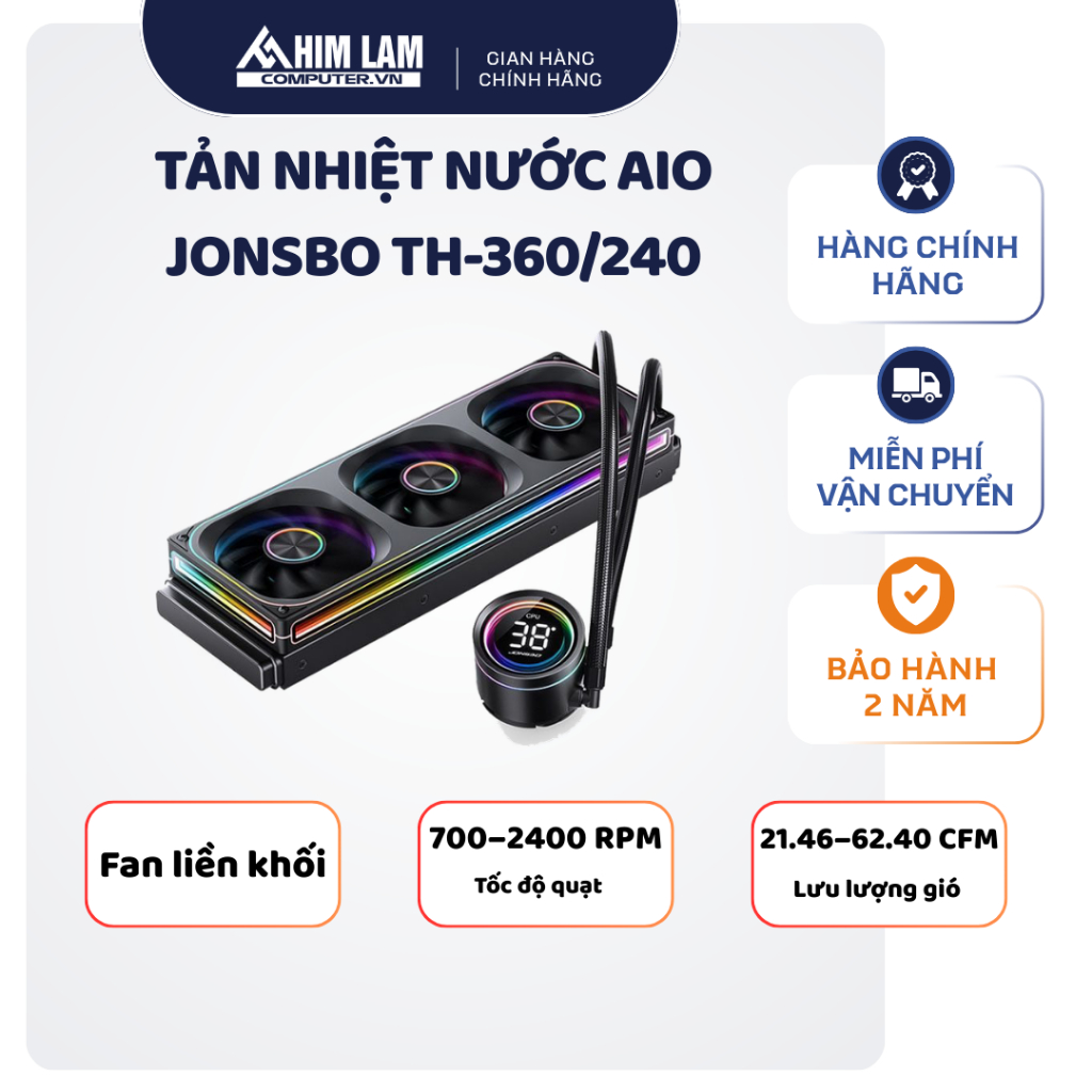 Tản nhiệt nước Jonsbo TH-240, Jonsbo TH-360 Fan Argb liền khối | BẢO HÀNH 24 THÁNG | FULL VAT