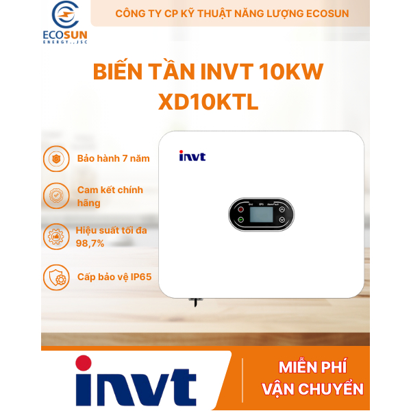 [Gói hỗ trợ kỹ thuật, lắp đặt] Inverter hybrid INVT 10kW 1 pha, Biến tần hiệu suất cao, chuẩn IP66