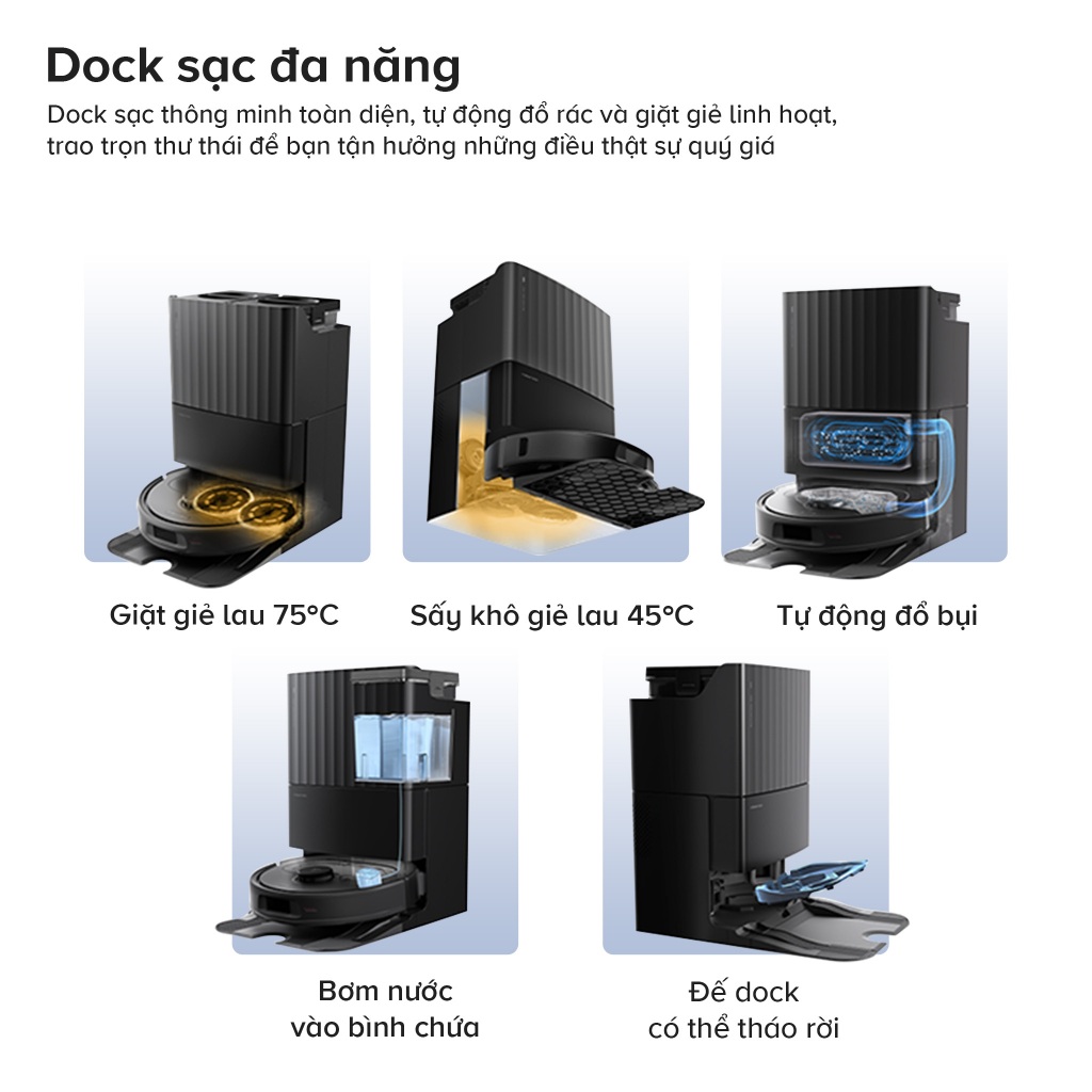 Roborock Qrevo S Pro robot hút bụi lau nhà | Lực hút 18.500pa | Tự động đổ rác, giặt giẻ, sấy khô | BigBuy360 - bigbuy360.vn