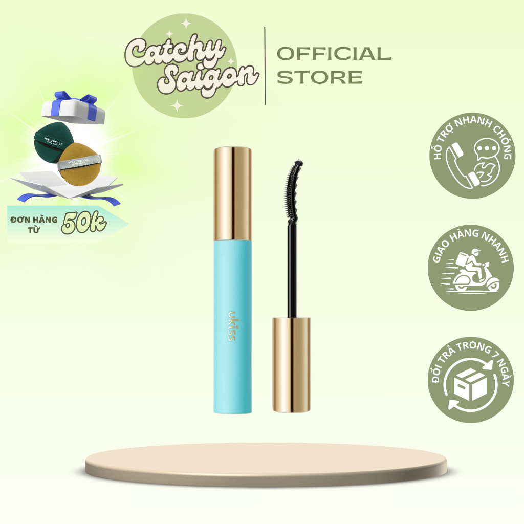 [UKISS] Mascara/Chuốt Mi Ukiss Đầu Lược Vỏ Xanh, Hiệu Ứng Mi Ngọn Lửa Nhỏ, Little Flame Eyelash Prim