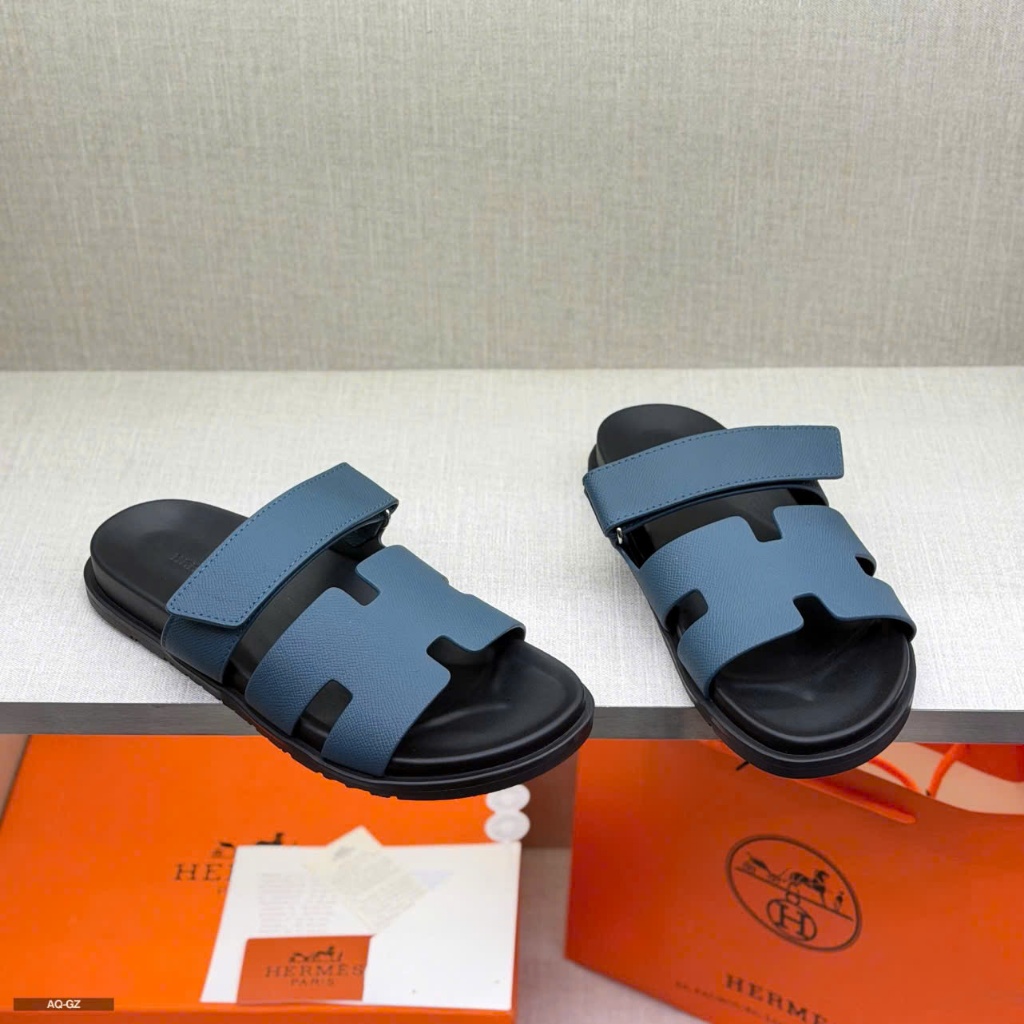 Dép Quai Ngang HM Chypre Quai Dán Xanh Navy Cao Cấp