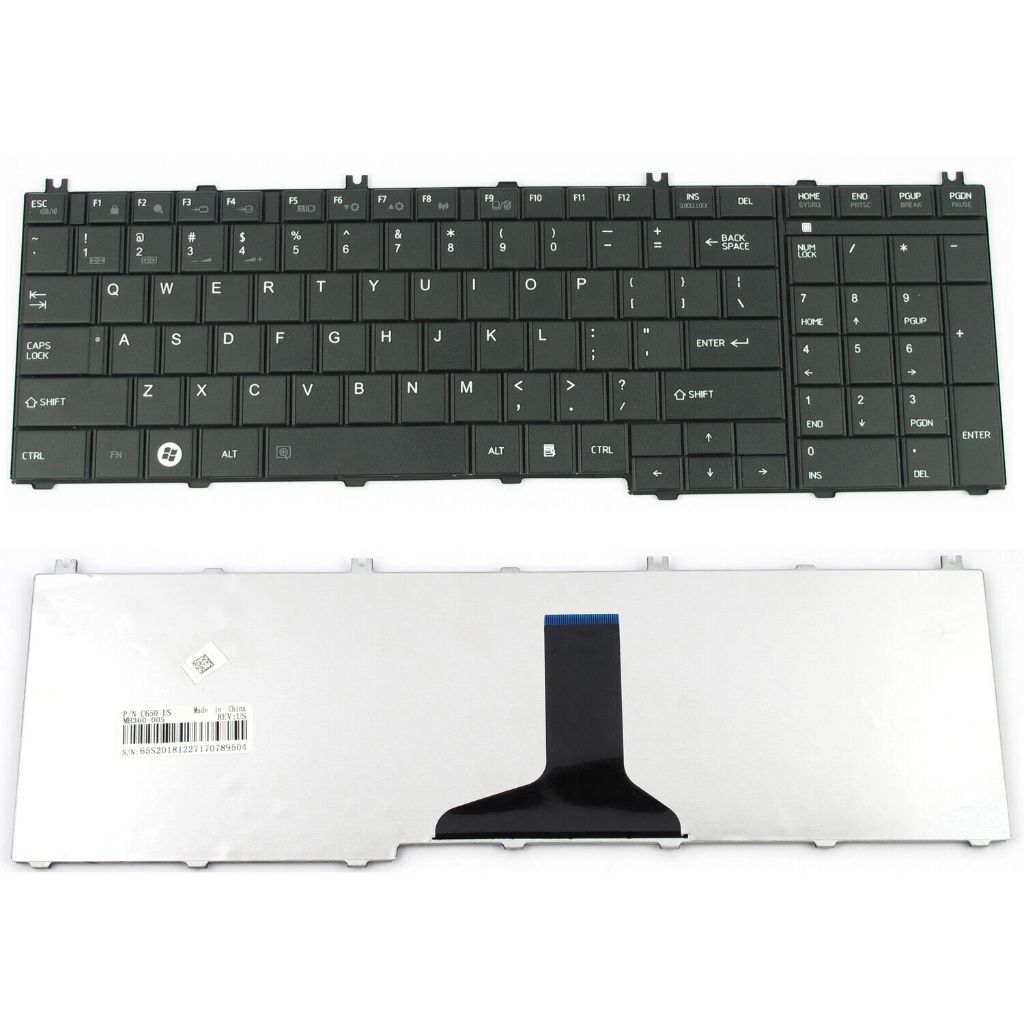 Bàn phím laptop Toshiba Satellite C655 L655 Đen Trắng