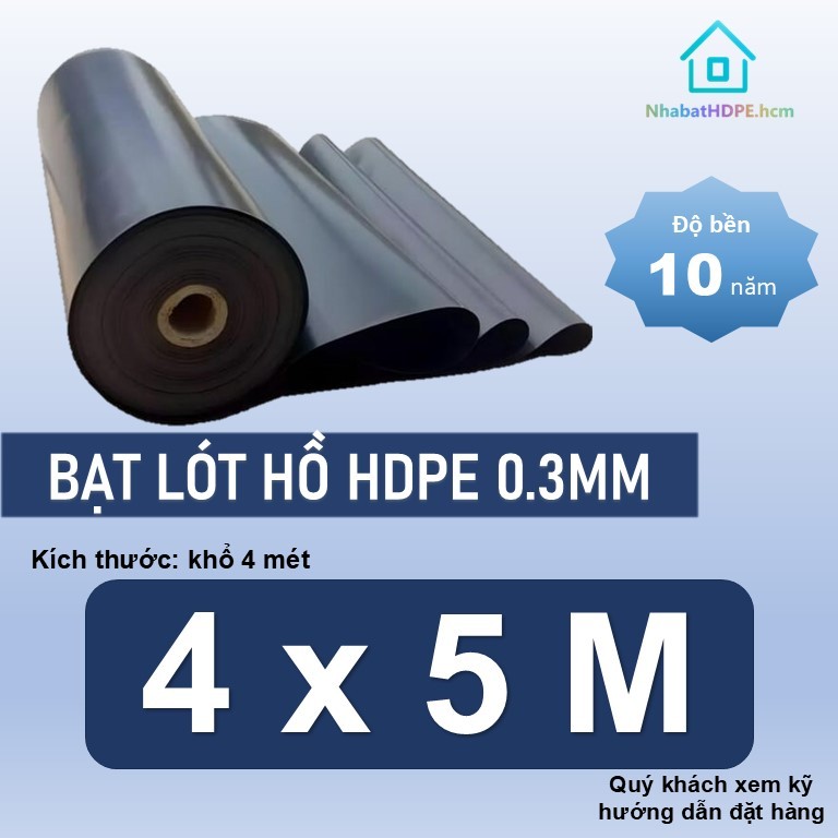 Bạt lót hồ HDPE 0.3mm khổ 4M,  bạt nuôi tôm cá HDPE, bạt lót nhà yến HDPE, bạt HDPE khổ 4mx2m, 4mx3m