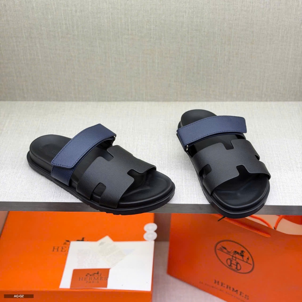 Dép Quai Ngang HM Sandals Đen Phối Xanh Navy