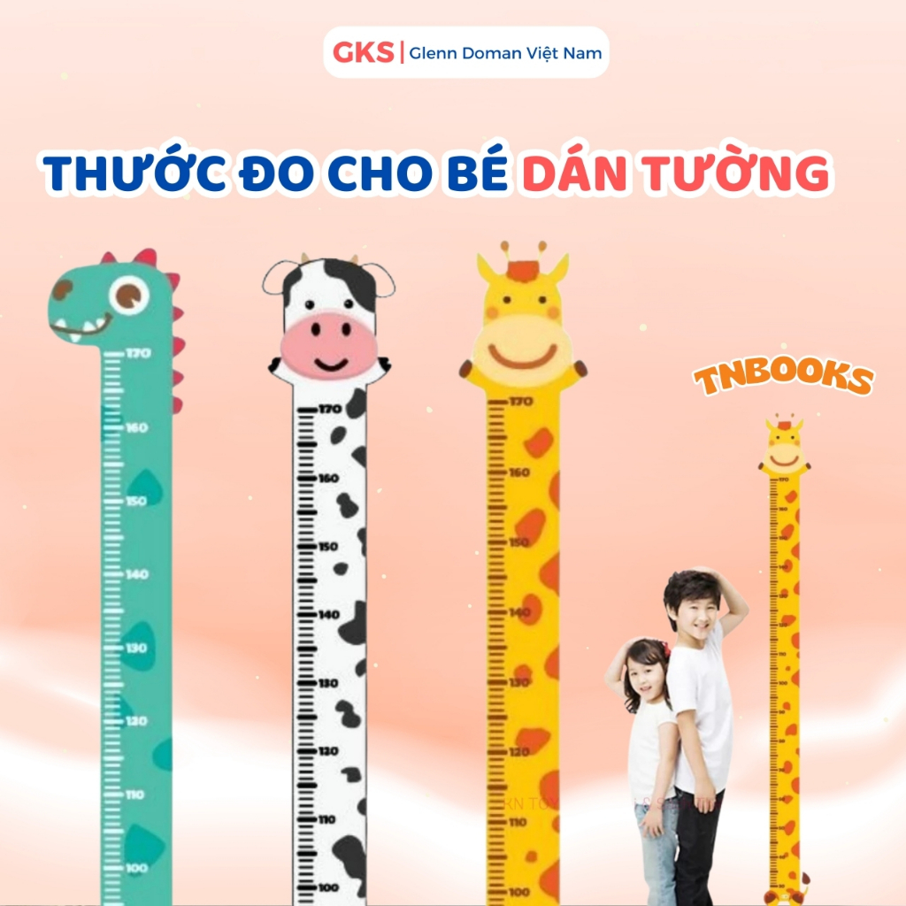 Thước Đo Chiều Cao Dán Tường  Hình Con Vật Đáng Yêu Cho Bé TNBOOKS