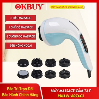 Máy massage cầm tay 8 đầu Puli PL-607AC3 - Giảm mỏi vai gáy, tan mỡ bụng, cải thiện mệt mỏi