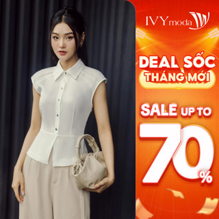 Áo sơ mi tay ngắn cổ đức nữ IVY moda MS 16M8704