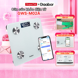 Cân điện tử Gaabor GWS-M02A, cân sức khỏe thông minh có app, màn hình LED, pin 150mAh,tặng thước dây