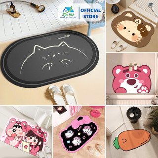 Thảm chùi chân phòng tắm, nhà bếp bali đế cao su chống trơn trượt (40x60cm) - Trang trí Kim Huệ X01