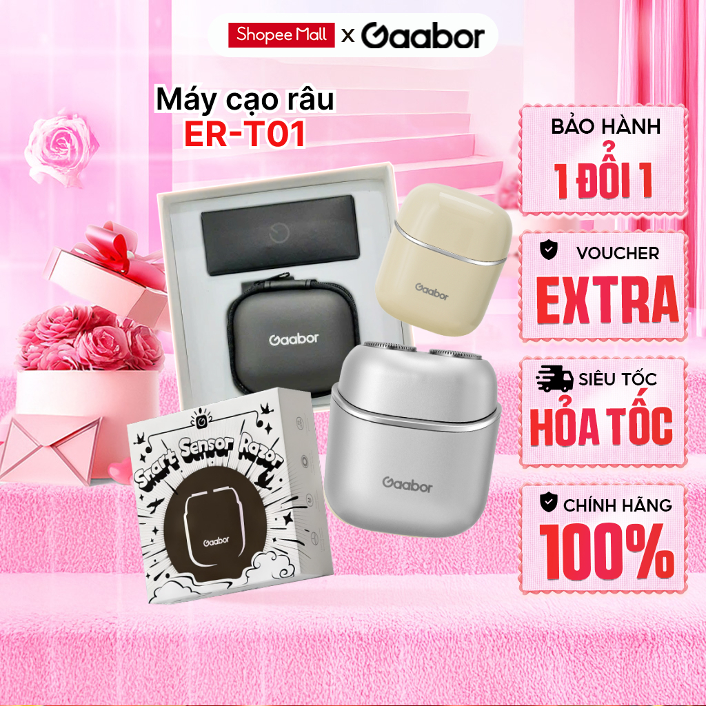 Máy cạo râu Gaabor ER-T01 lưỡi dao 3D ôm vòng, chống nước IPX7 cạo khô & ướt nhỏ gọn dễ sử dụng