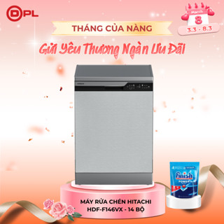 Máy rửa chén độc lập 14 bộ Hitachi HDF-F146VX - Màu thép không gỉ, Tiết kiệm nước & điện
