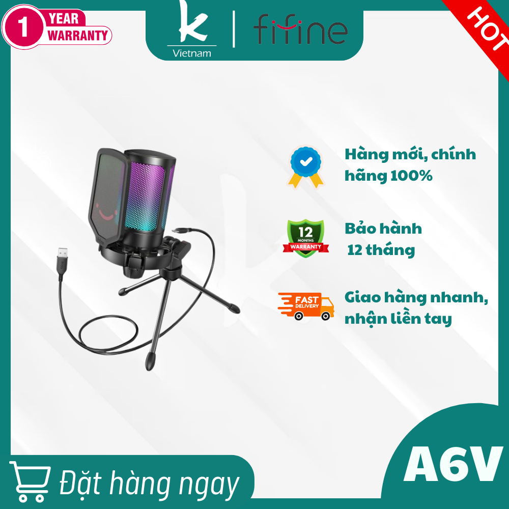Fifine A6V USB Micro RGB Cho Gaming