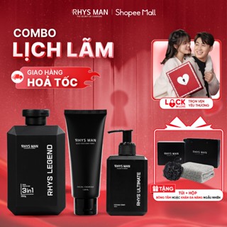 Combo Sữa tắm gội nam 3in1 350ml & Sữa rửa mặt nam 100ml & Dung dịch vệ sinh nam 120ml RHYS MAN