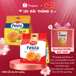 [Quà Tặng Đơn 99k] Combo 2 Túi Bánh Mì Hoa Cúc Ngàn Lớp Fe'sta Richy 4 Bánh/Túi