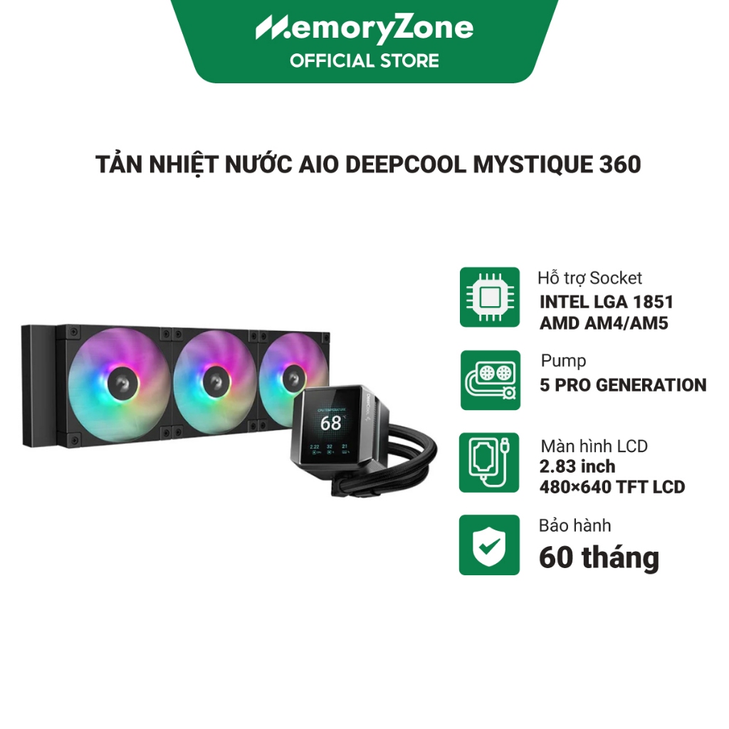Tản nhiệt nước AIO Deepcool MYSTIQUE 360 ARGB R-LX750-BKADSNC-G-1