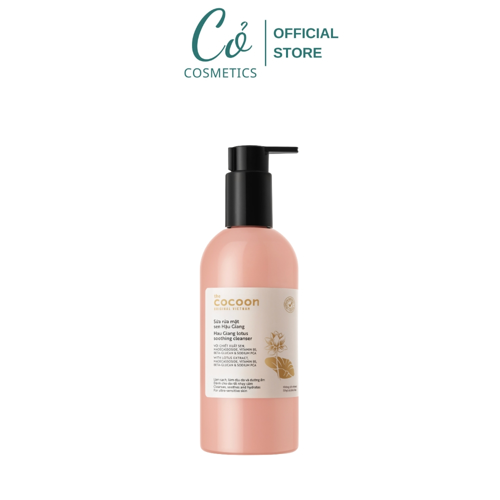 Sữa Rửa Mặt Dịu Nhẹ Chiết Xuất Sen Hậu Giang Cocoon 310ML Dành Cho Da Siêu Nhạy Cảm