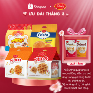 [2 Quà Tặng] Combo 4 Bịch Bánh Tươi Richy: Karo Sợi Gà,Phô mai,Gấu Hoàng Kim & Bánh Mì Hoa Cúc