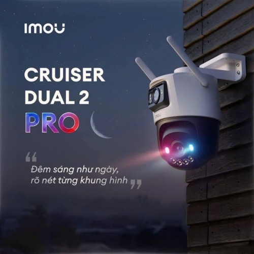 Camera Cruiser Dual 2 Pro 8MP IPC-S7XFP 2 Mắt Xoay, Đàm Thoại 2 Chiều, Quan Sát Ban Đêm Có Màu