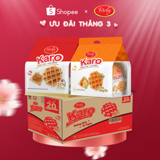 [ĐỘC QUYỀN LIVESTREAM] Thùng 72 Bánh (6 bánh/túi x 12 túi/thùng) Karo Richy Trứng Tươi Chà Bông & Hoàng Kim Phô Mai