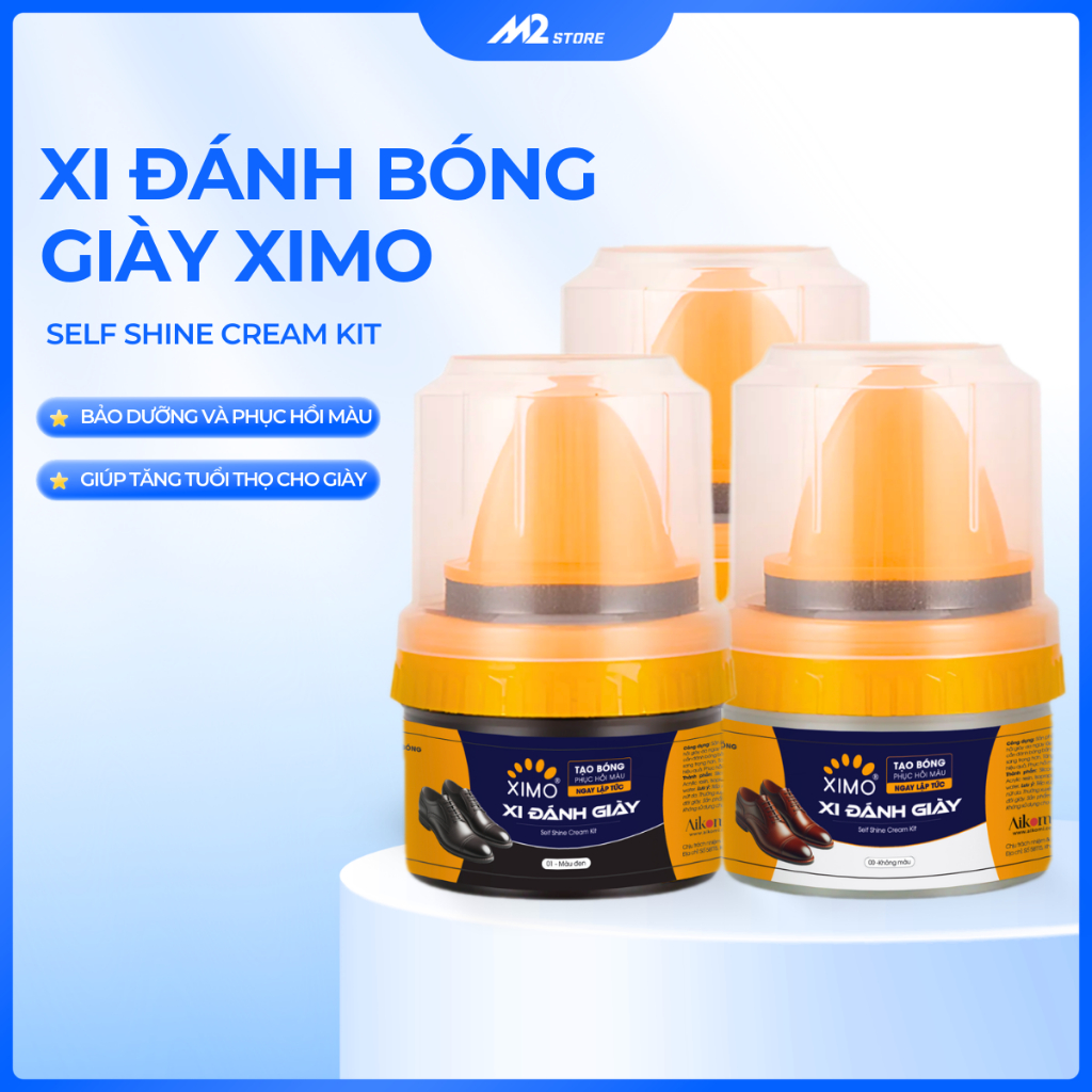 Xi đánh bóng giày đồ da dưỡng ẩm bổ sung màu tạo bóng, xi đánh giày bảo vệ giày XIMO