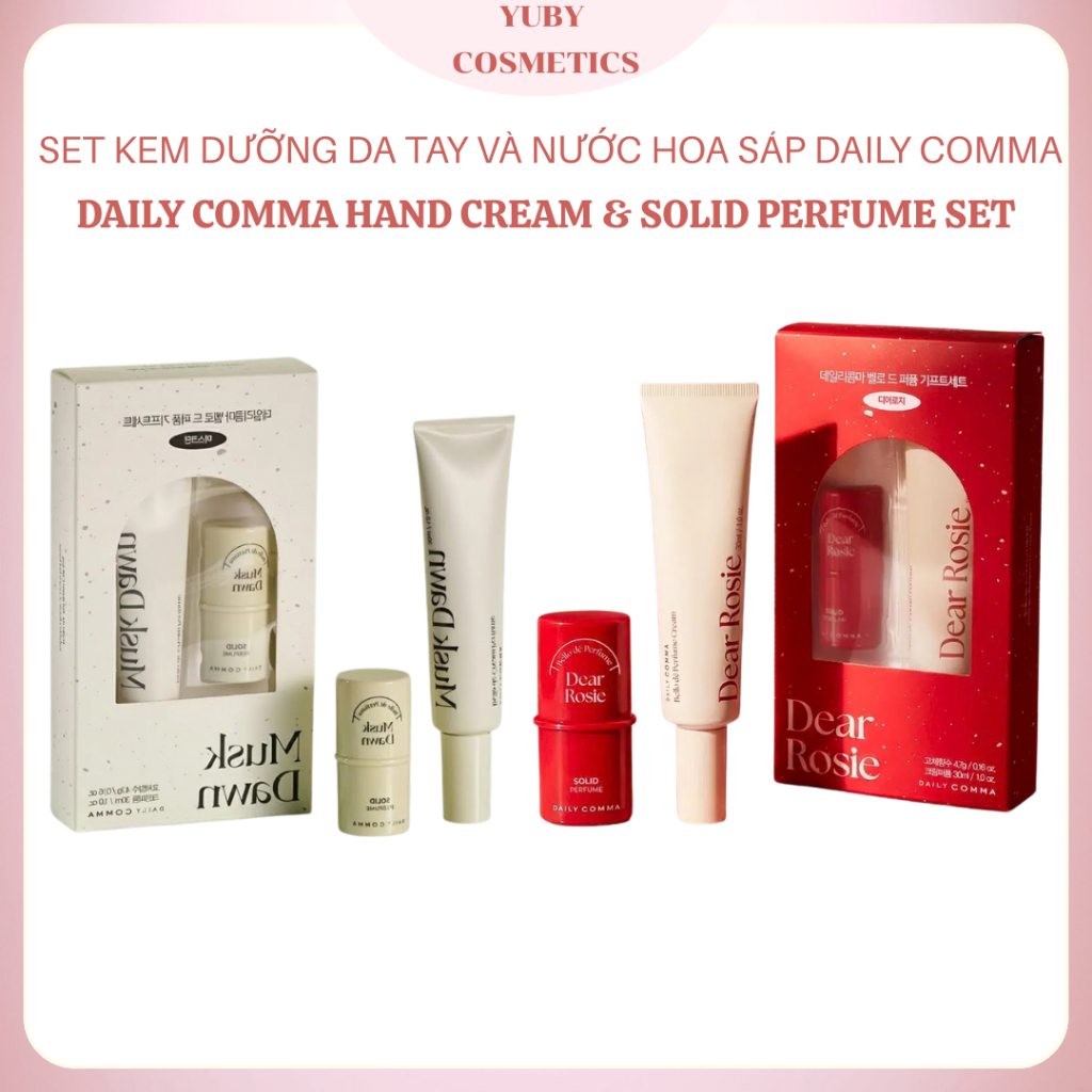 Nước hoa dạng kem Daily Comma + nước hoa sáp | 4 mùi Pure Blue / Sugar Cloud / Dear Rosie / Musk Daw