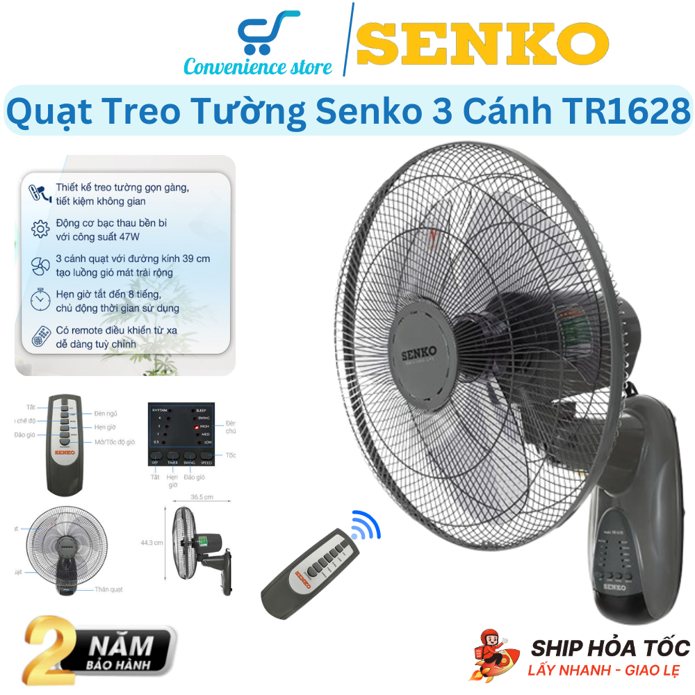 Quạt Treo Tường SENKO TR1628/TR1683 T1680/T1682 Công Suất 47W Chính Hãng Bảo Hành 2 Năm