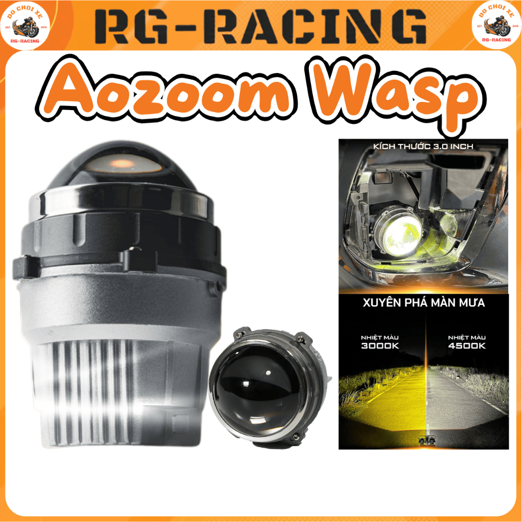 Đèn Bi Gầm Ô Tô Aozoom Wasp Đèn Gầm Xe Điện Bi Gầm 3.0 Inch Đèn Gầm Ô Tô Đèn Siêu Sáng