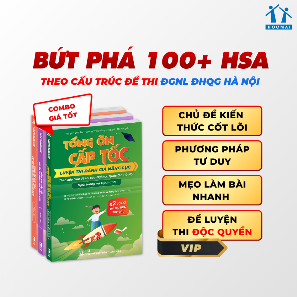 [HSA 2026] Sách Tổng ôn cấp tốc luyện thi Đánh giá năng lực - ĐHQG HN - HOCMAI