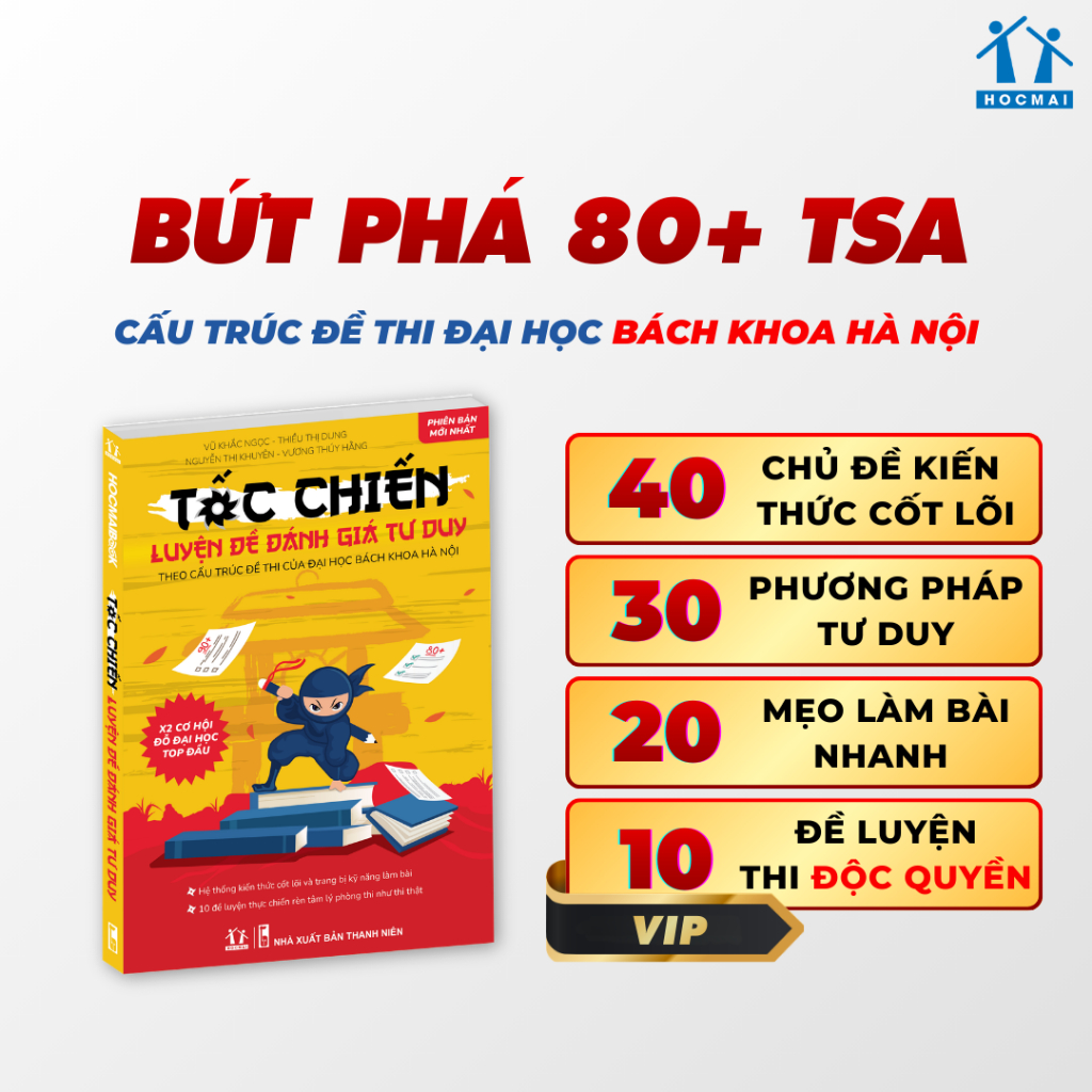[TSA 2026] Sách Tốc chiến luyện đề Đánh giá tư duy Đại học Bách Khoa Hà Nội - Dành cho 2k8 - HOCMAI