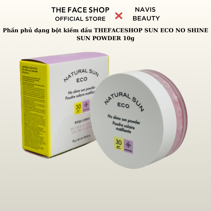 Phấn phủ chống nắng dạng bột cho da dầu hỗn hợp The Face Shop Natural Sun Eco No shine Sun Powder SP