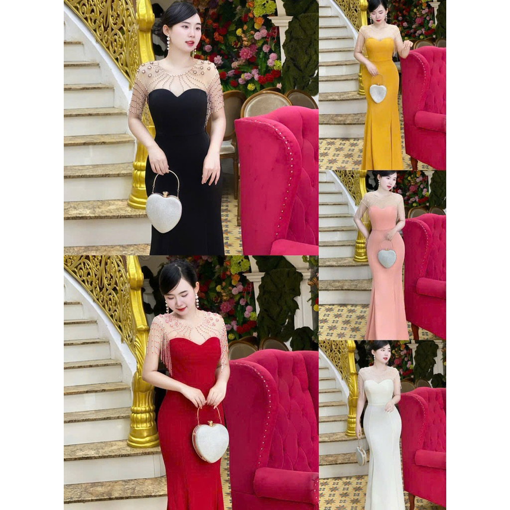 Dạ hội đô lưới đính kết tay tua rua M126