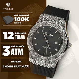 Đồng Hồ Nam, đồng hồ Pin, đồng hồ Varseti, form Hub sang trọng, chống nước tốt, size vừa, bộ khóa chữ H thông minh - 40