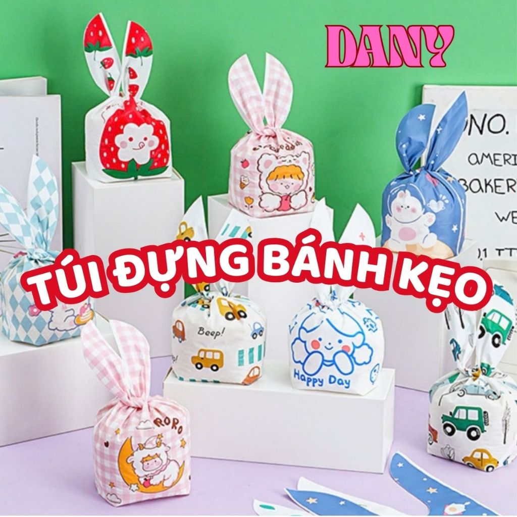 DANY (TAI THỎ) SET 50 TÚI TAI THỎ ĐỰNG BÁNH KẸO, QUÀ TẶNG SINH NHẬT, TÚI ĐỰNG QUÀ SINH NHẬT CHO BÉ
