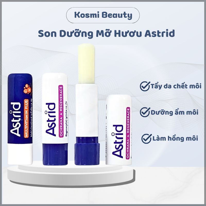 Son dưỡng môi Astrid son dưỡng mỡ hươu Astrid dưỡng ẩm môi, tẩy da chết môi - Kosmi Beauty