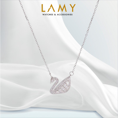 Dây chuyền bạc nữ LAMY Crystal Swan Necklace Silver 6393