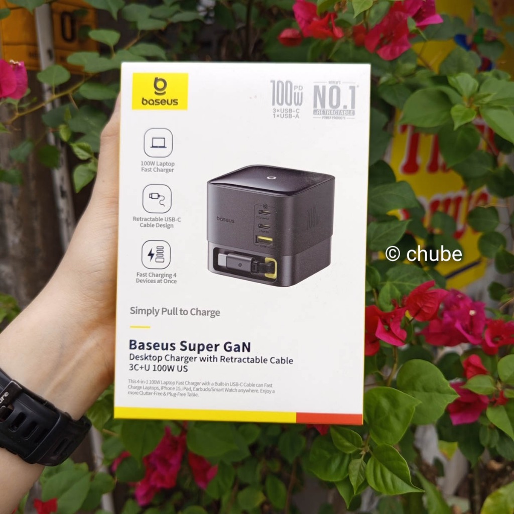 Sạc Baseus Super GaN 100W Desktop Charger và sạc AW