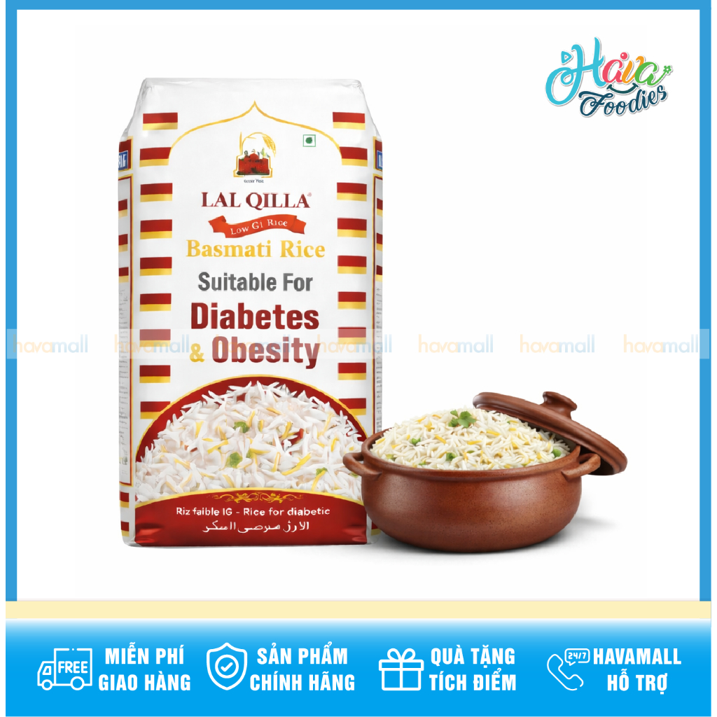 Gạo Basmati Chỉ Số Đường Huyết Thấp Lal Qilla 1kg – Indian Low GI Basmati Rice