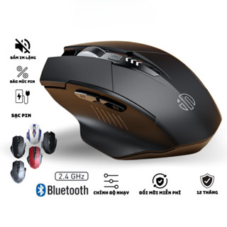 Chuột gaming không dây bluetooth pin sạc Maxcotech Inphic PM6 kết nối 3 thiết bị dùng chơi game làm văn phòng