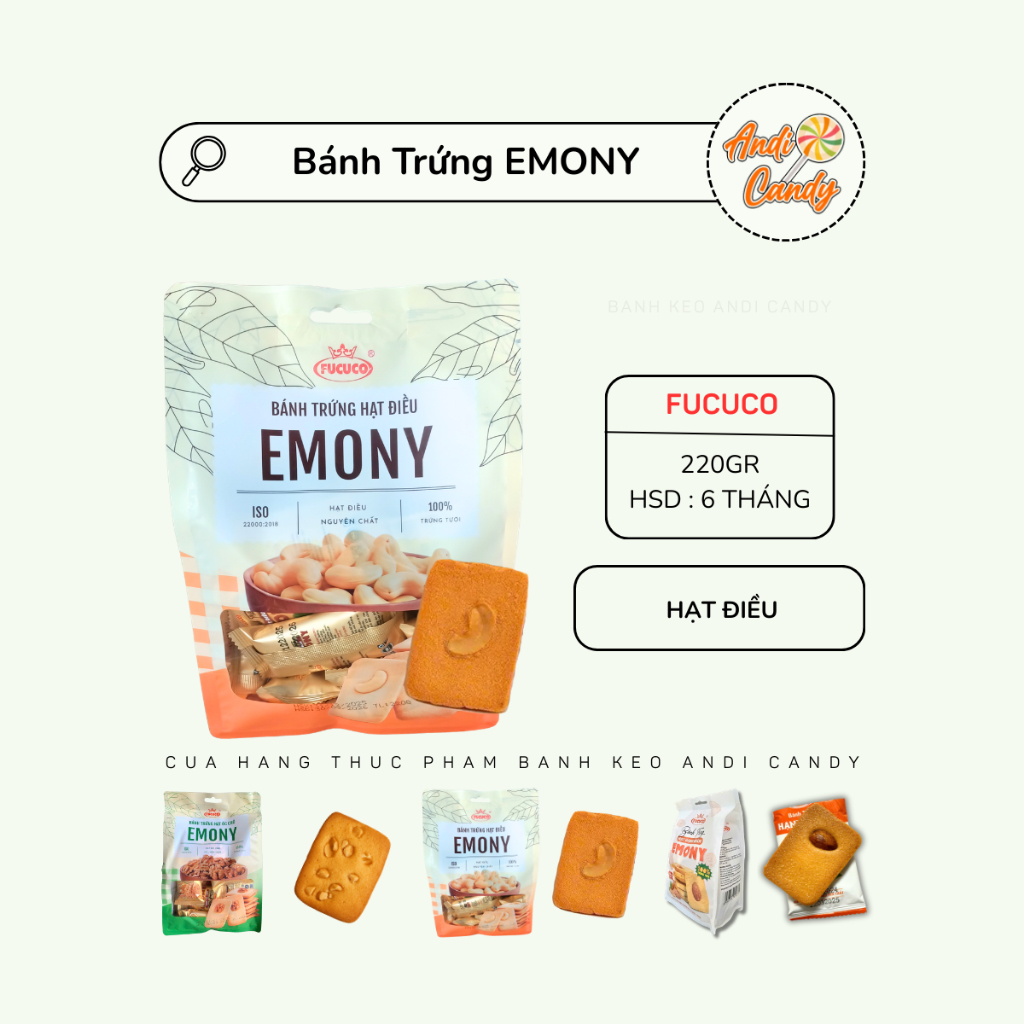 Bánh Trứng Hạt Điều Fucuco 220gr