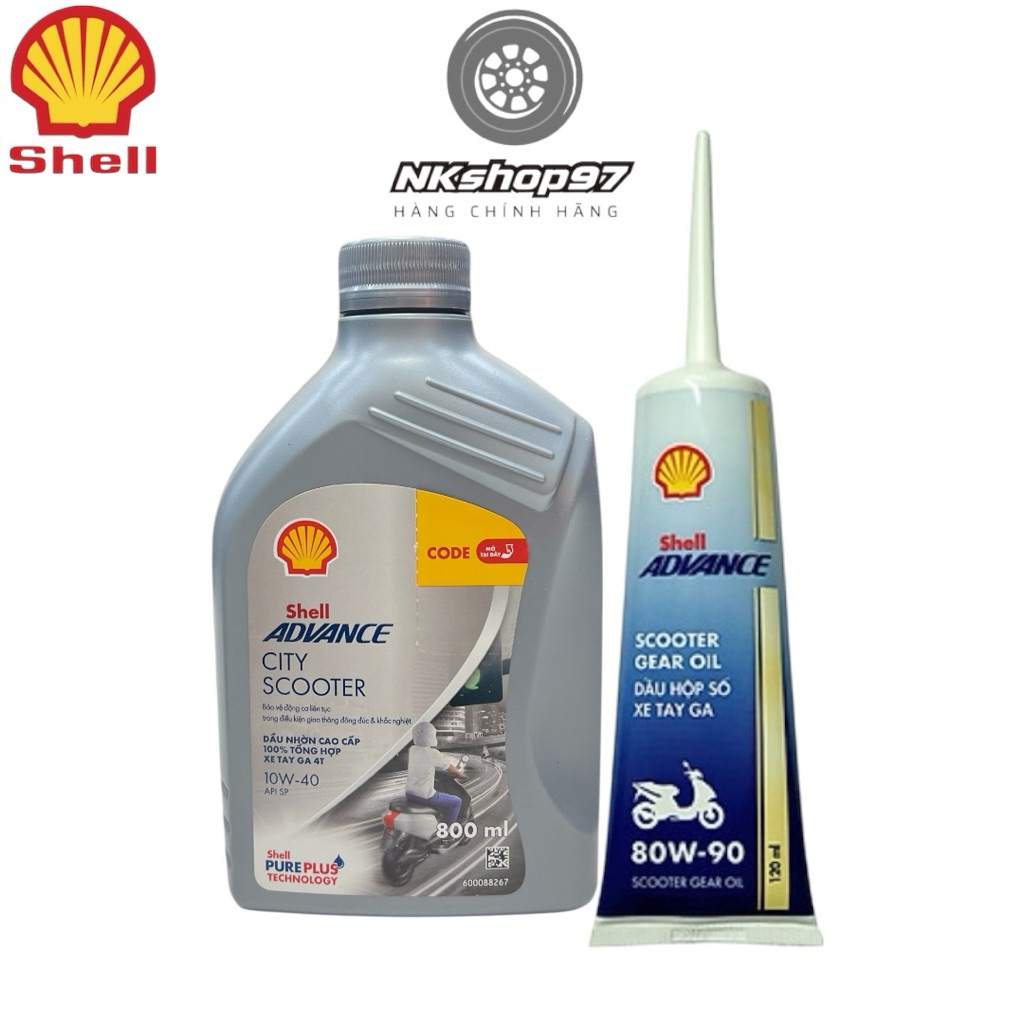 [Mẫu mới]Nhớt xe tay ga Shell City Advance 10W40 chai 800ML