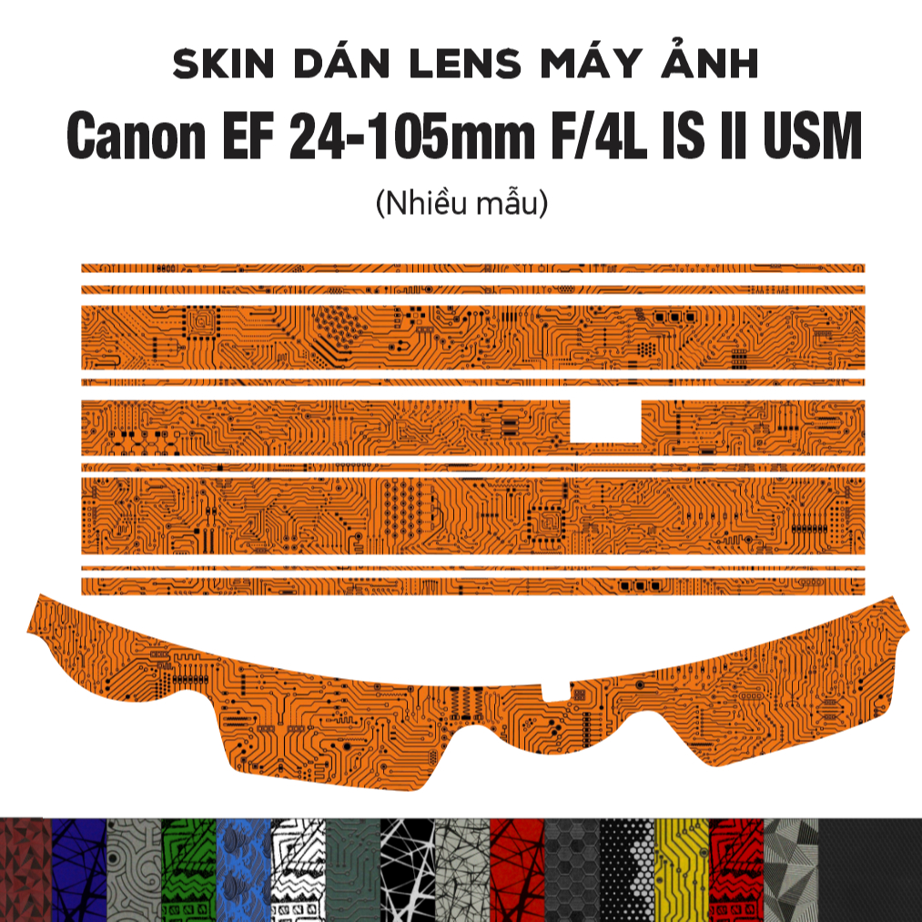 Skin dán Lens Canon EF 24-105mm f4L IS II USM (Mark 2) (Nhiều mẫu) | Decal Film 3M dán bảo vệ ống kí